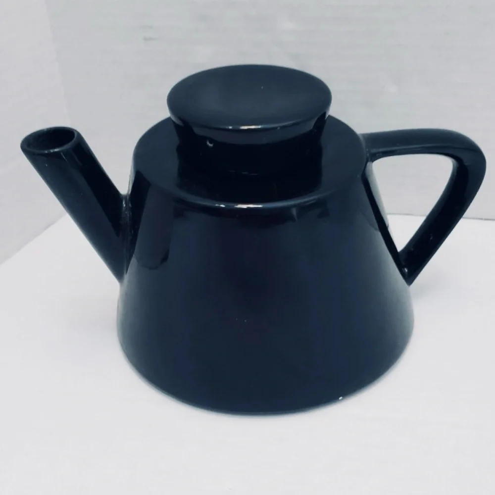 IKEA Black Teapot Sweden Modern Style Century Classic Ceramic